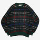 MEN'S VINTAGE 1990S CHECKED PATTERNED KNITTED JUMPER - X-LARGE