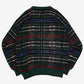 MEN'S VINTAGE 1990S CHECKED PATTERNED KNITTED JUMPER - X-LARGE