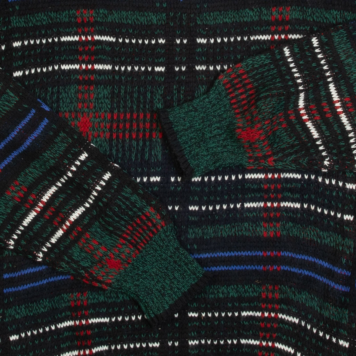 MEN'S VINTAGE 1990S CHECKED PATTERNED KNITTED JUMPER - X-LARGE