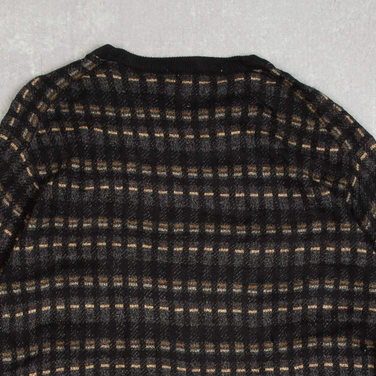 MEN'S VINTAGE 1990S PATTERNED KNITTED JUMPER - X-LARGE