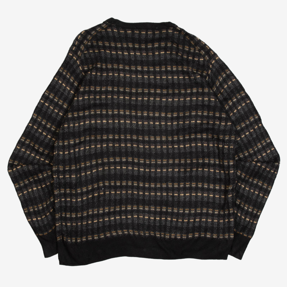 MEN'S VINTAGE 1990S PATTERNED KNITTED JUMPER - X-LARGE
