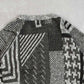 MEN'S VINTAGE 1980S PATTERNED KNITTED JUMPER - X-LARGE