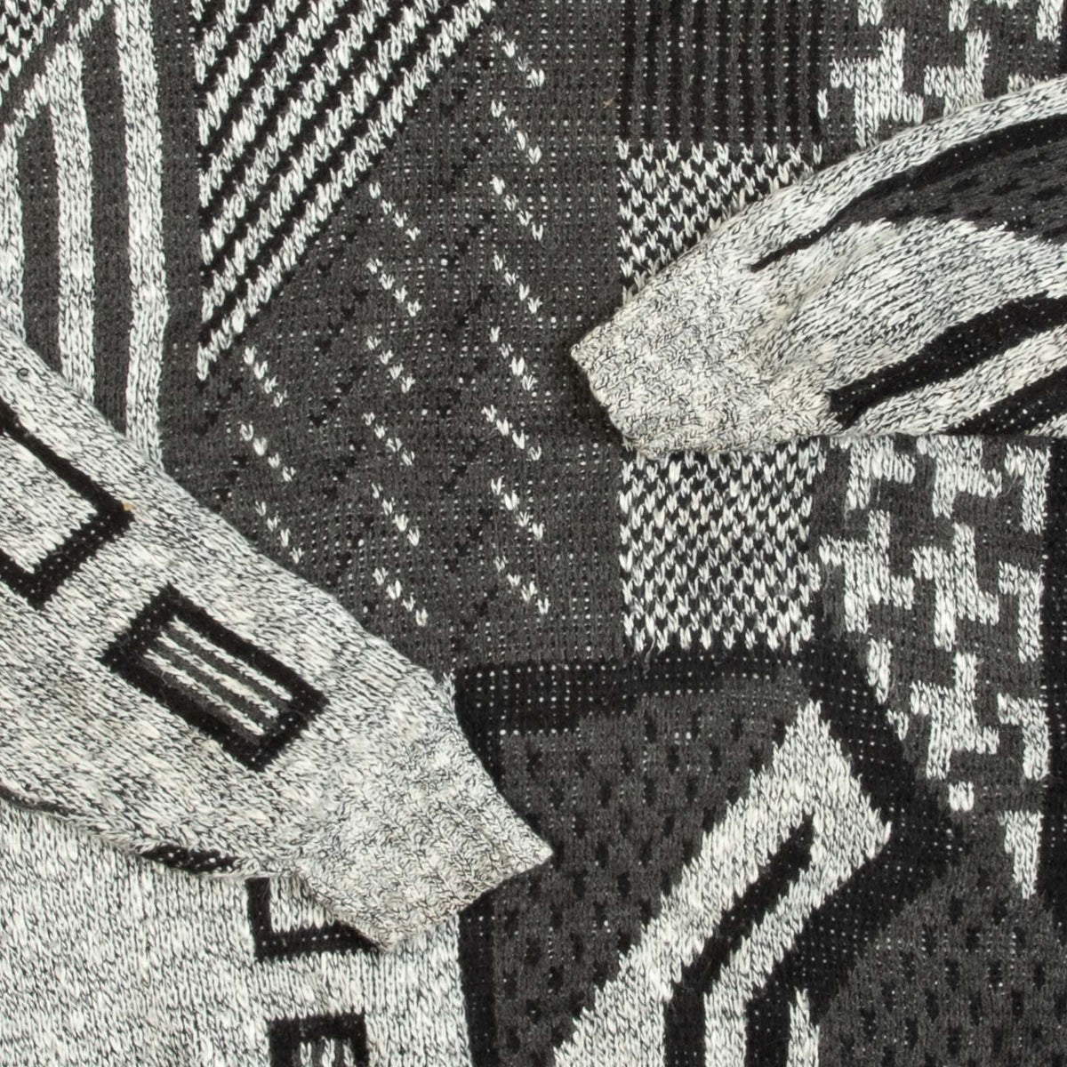 MEN'S VINTAGE 1980S PATTERNED KNITTED JUMPER - X-LARGE