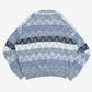 MEN'S VINTAGE 1980S STRUCTURED PATTERNED KNITTED CARDIGAN - XXX-LARGE