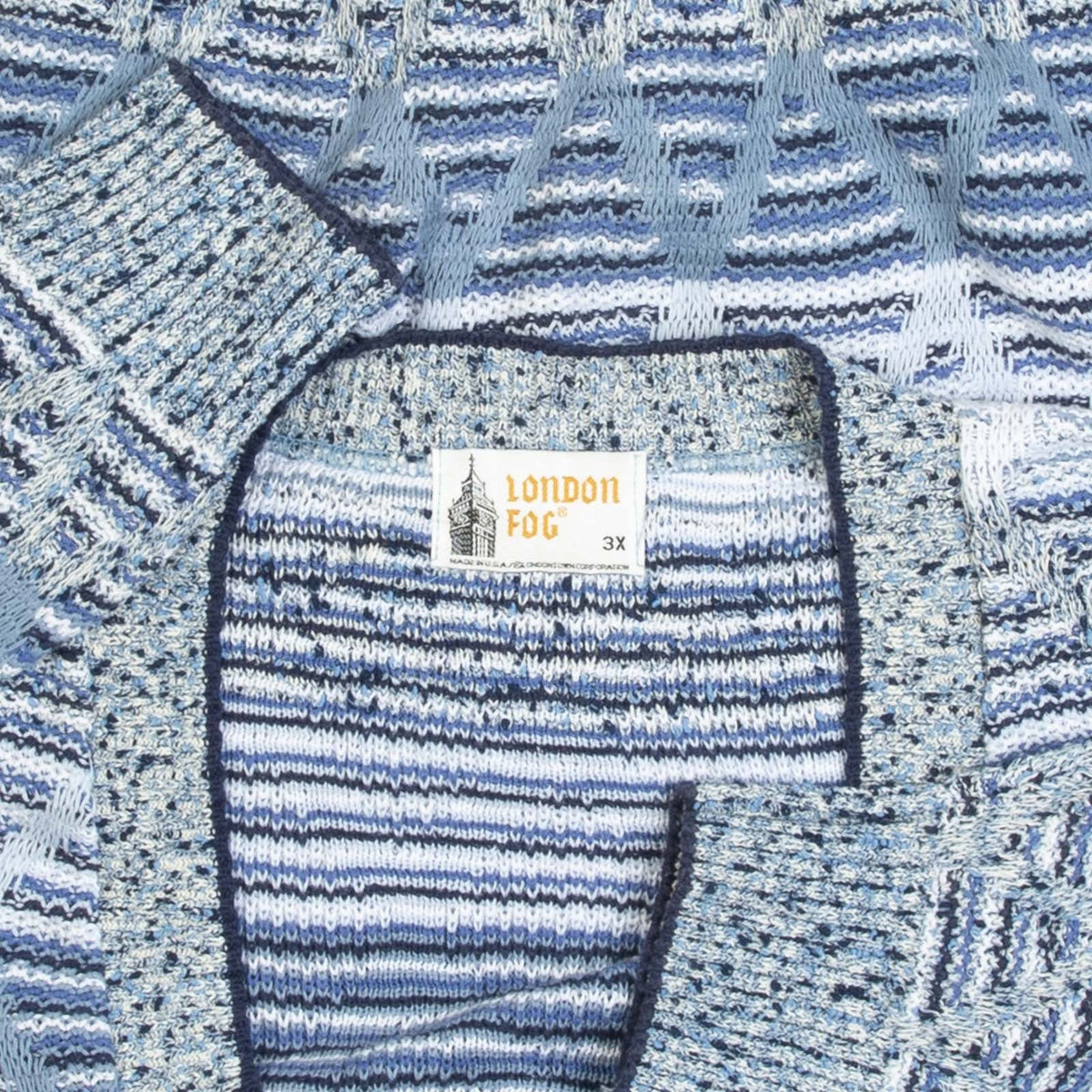 MEN'S VINTAGE 1980S STRUCTURED PATTERNED KNITTED CARDIGAN - XXX-LARGE