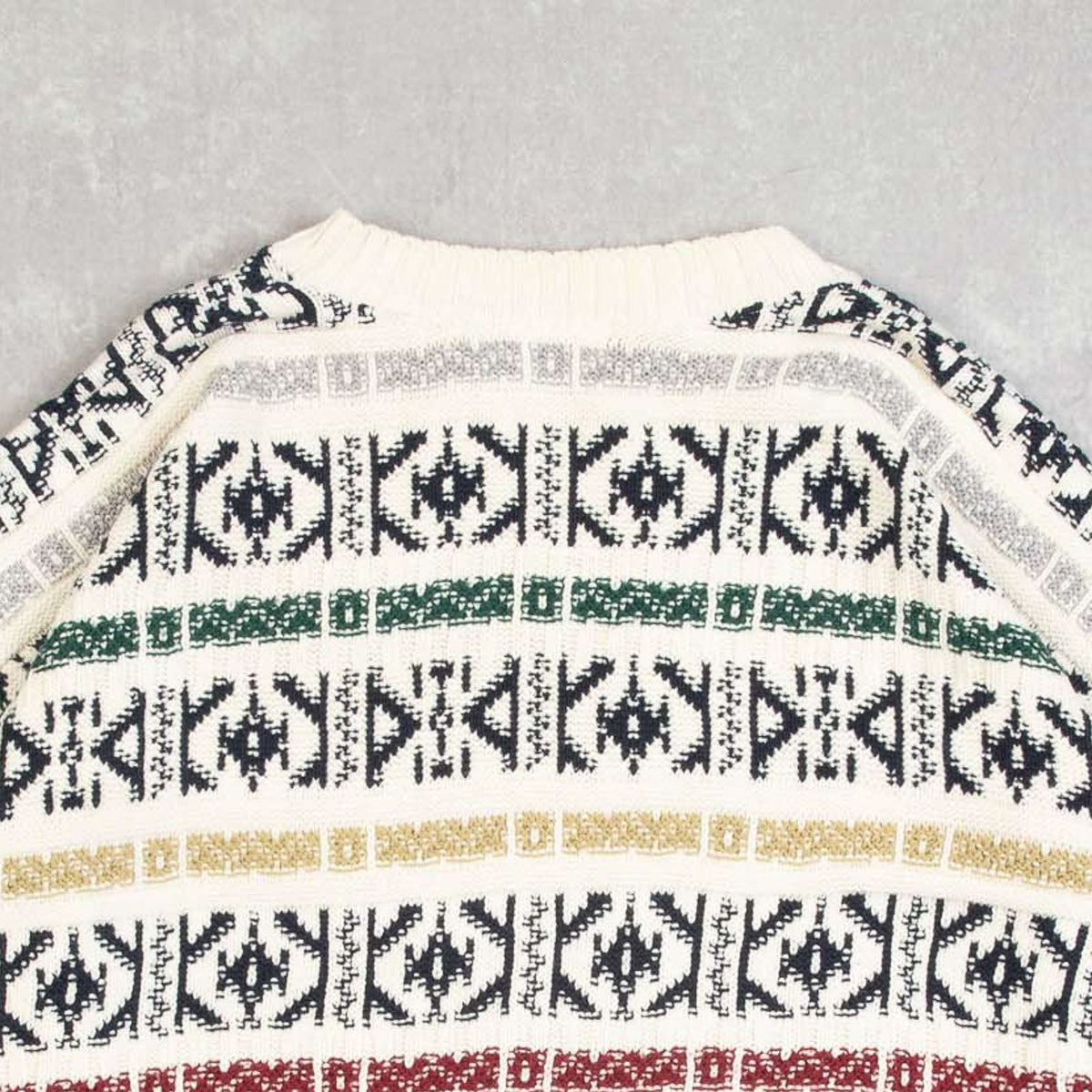 MEN'S VINTAGE 1990S STRUCTURED PATTERNED KNITTED JUMPER - LARGE