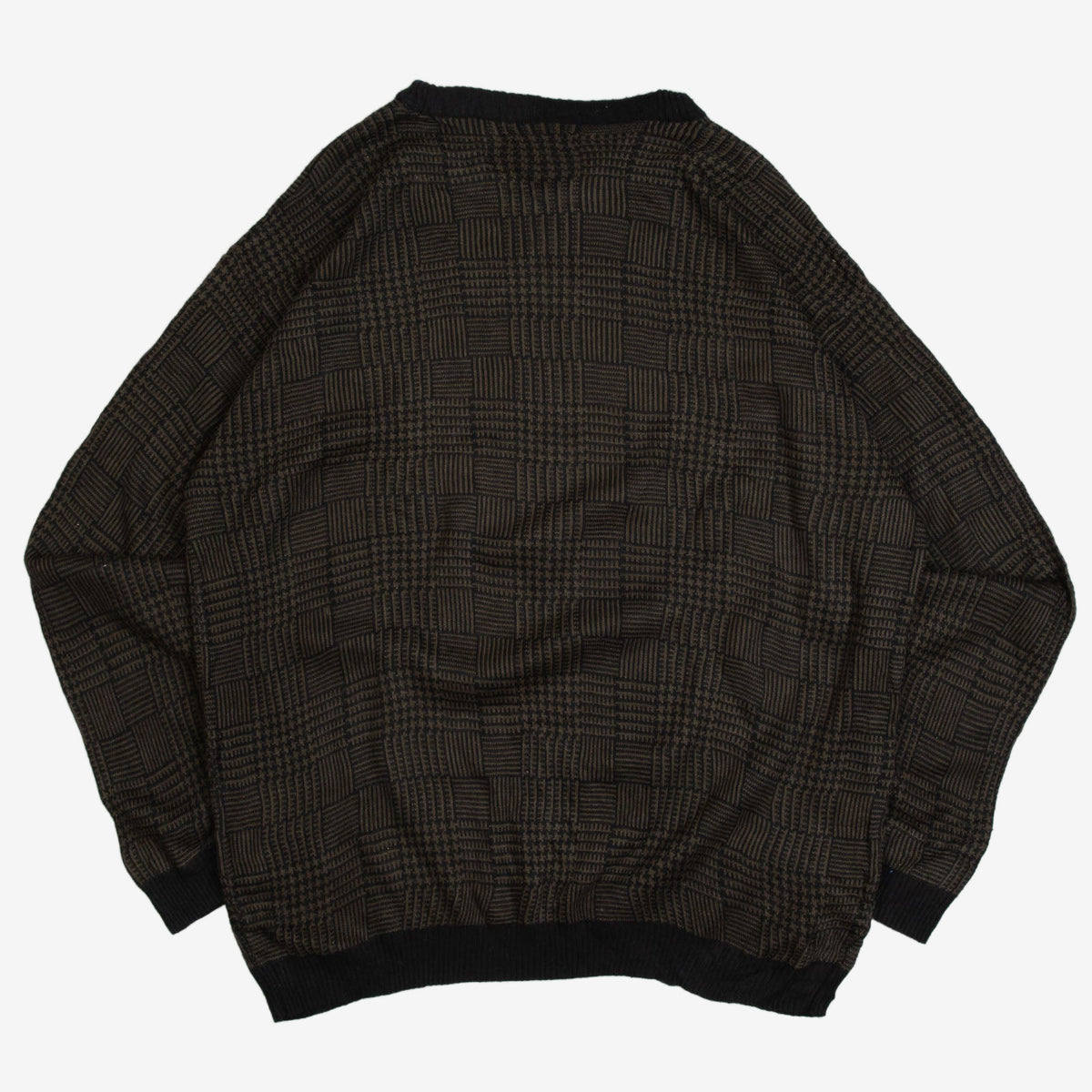 MEN'S VINTAGE 1990S PATTERNED KNITTED JUMPER - XX-LARGE