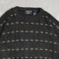 MEN'S VINTAGE 1990S STRUCTURED PATTERNED KNITTED JUMPER - MEDIUM