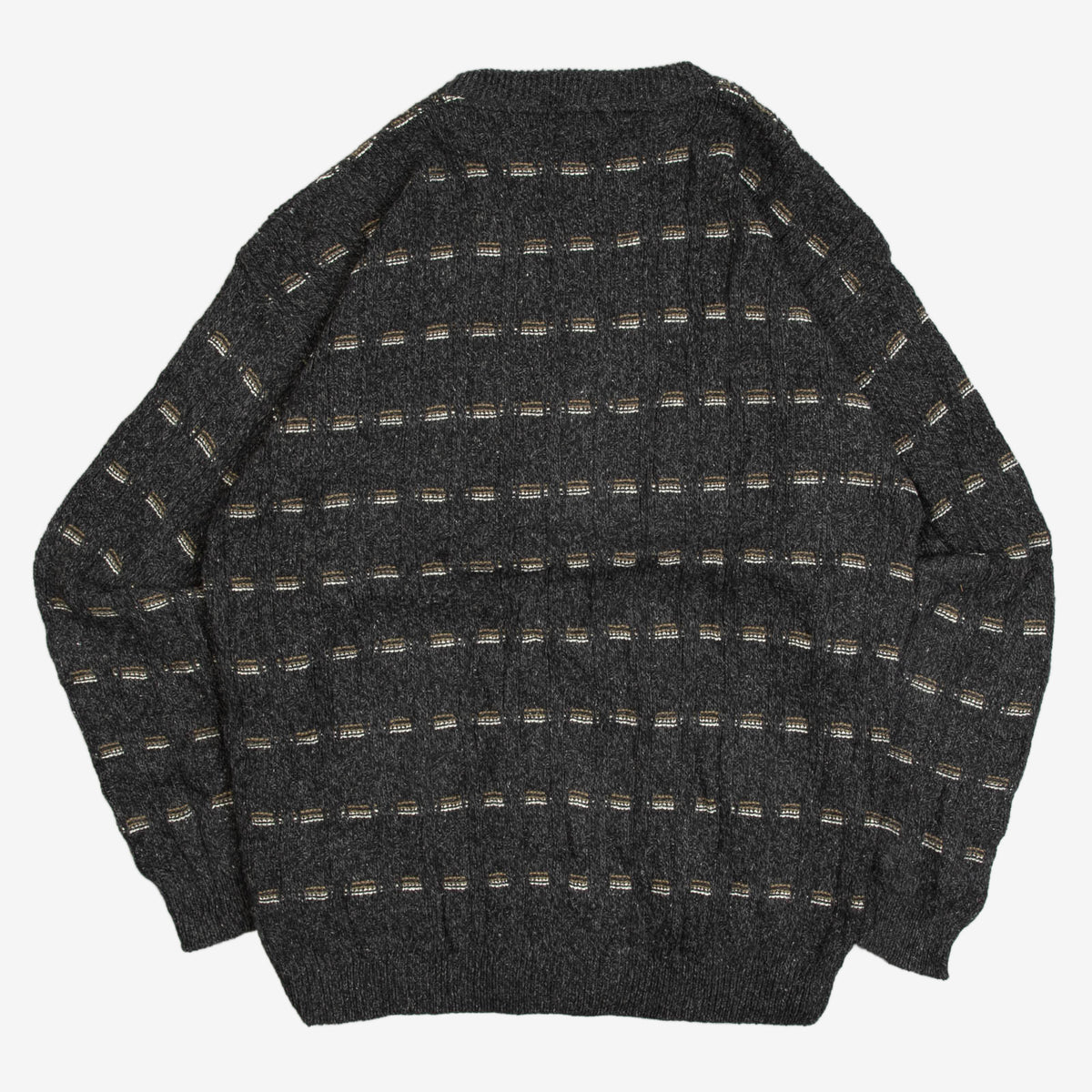 MEN'S VINTAGE 1990S STRUCTURED PATTERNED KNITTED JUMPER - MEDIUM