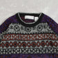 WOMEN'S VINTAGE 1990S PATTERNED KNITTED JUMPER - LARGE