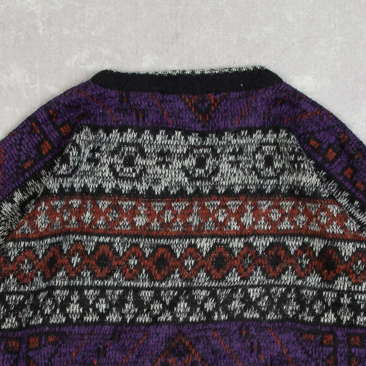 WOMEN'S VINTAGE 1990S PATTERNED KNITTED JUMPER - LARGE
