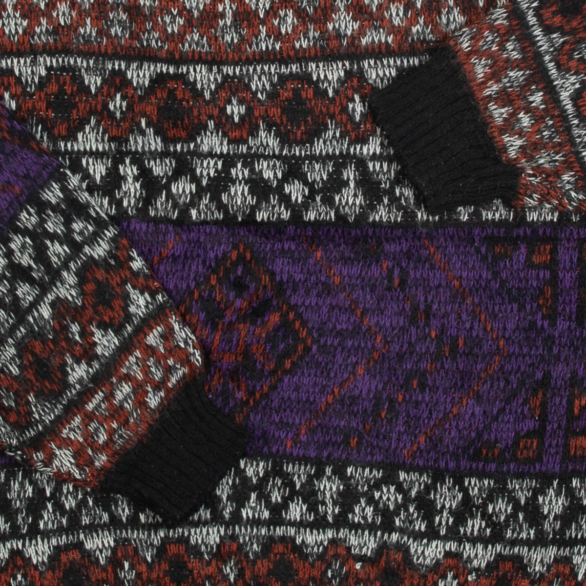 WOMEN'S VINTAGE 1990S PATTERNED KNITTED JUMPER - LARGE