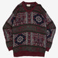MEN'S VINTAGE 1990S STRUCTURED PATTERNED KNITTED JUMPER - MEDIUM