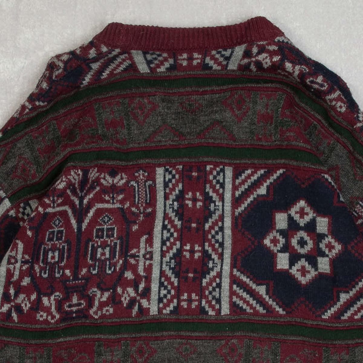 MEN'S VINTAGE 1990S STRUCTURED PATTERNED KNITTED JUMPER - MEDIUM