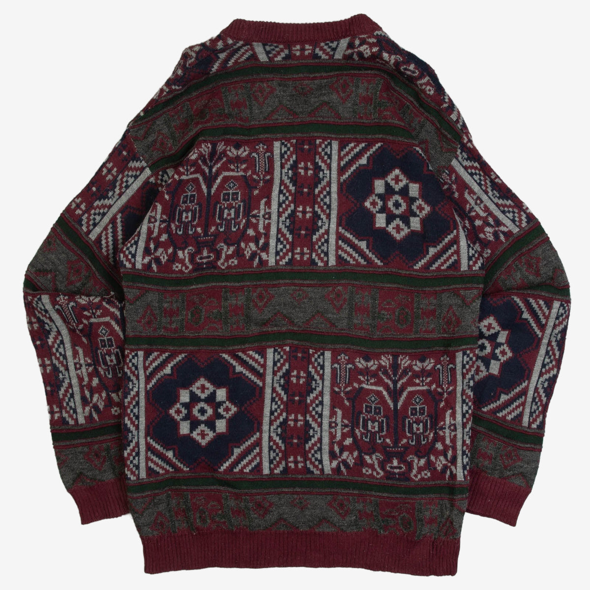 MEN'S VINTAGE 1990S STRUCTURED PATTERNED KNITTED JUMPER - MEDIUM
