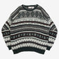 MEN'S VINTAGE 1990S PATTERNED KNITTED JUMPER - X-LARGE