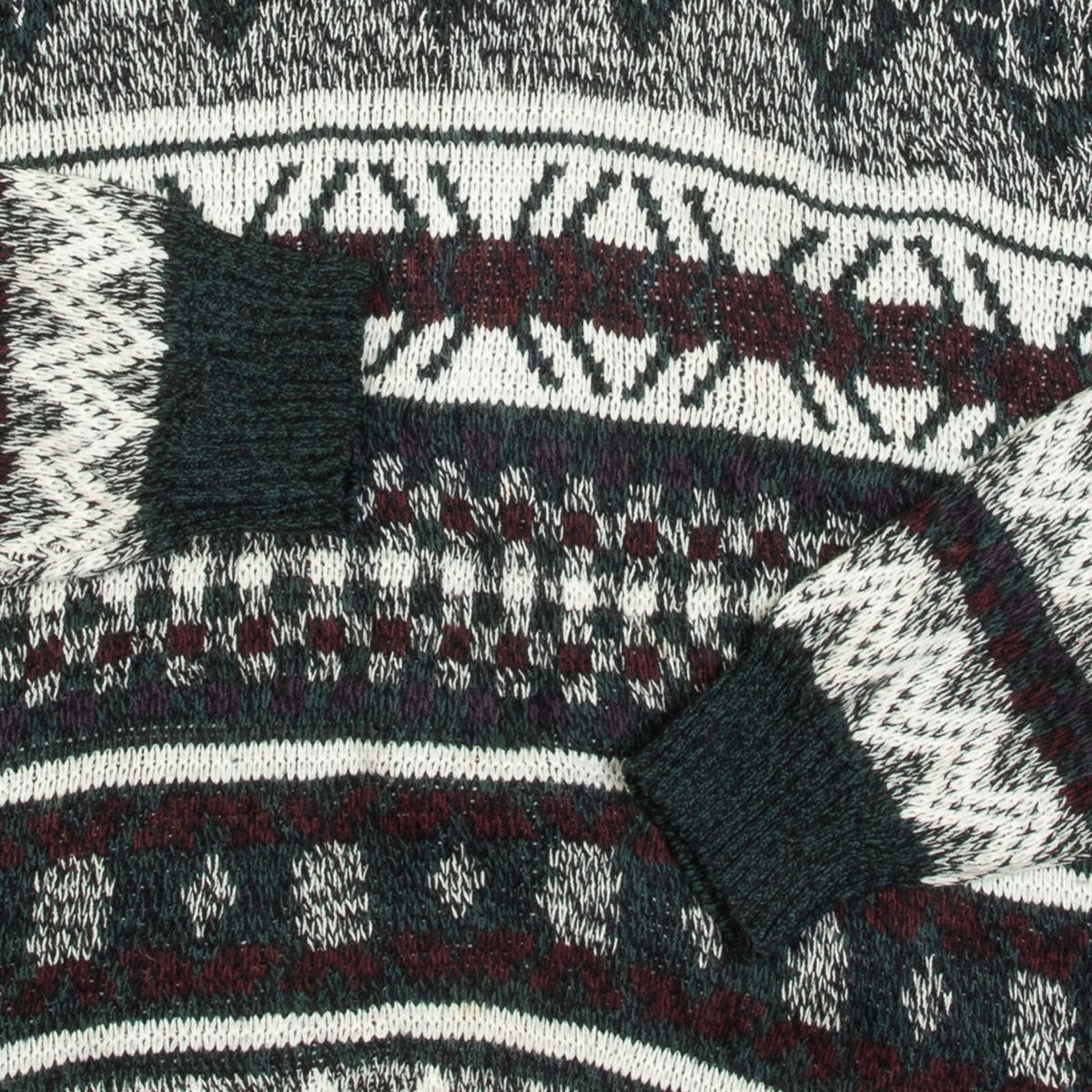 MEN'S VINTAGE 1990S PATTERNED KNITTED JUMPER - X-LARGE