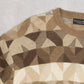 MEN'S VINTAGE 1990S PATTERNED KNITTED JUMPER - X-LARGE