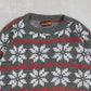 MEN'S VINTAGE 1990S PATTERNED KNITTED JUMPER - MEDIUM