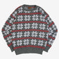 MEN'S VINTAGE 1990S PATTERNED KNITTED JUMPER - MEDIUM