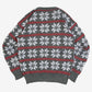 MEN'S VINTAGE 1990S PATTERNED KNITTED JUMPER - MEDIUM
