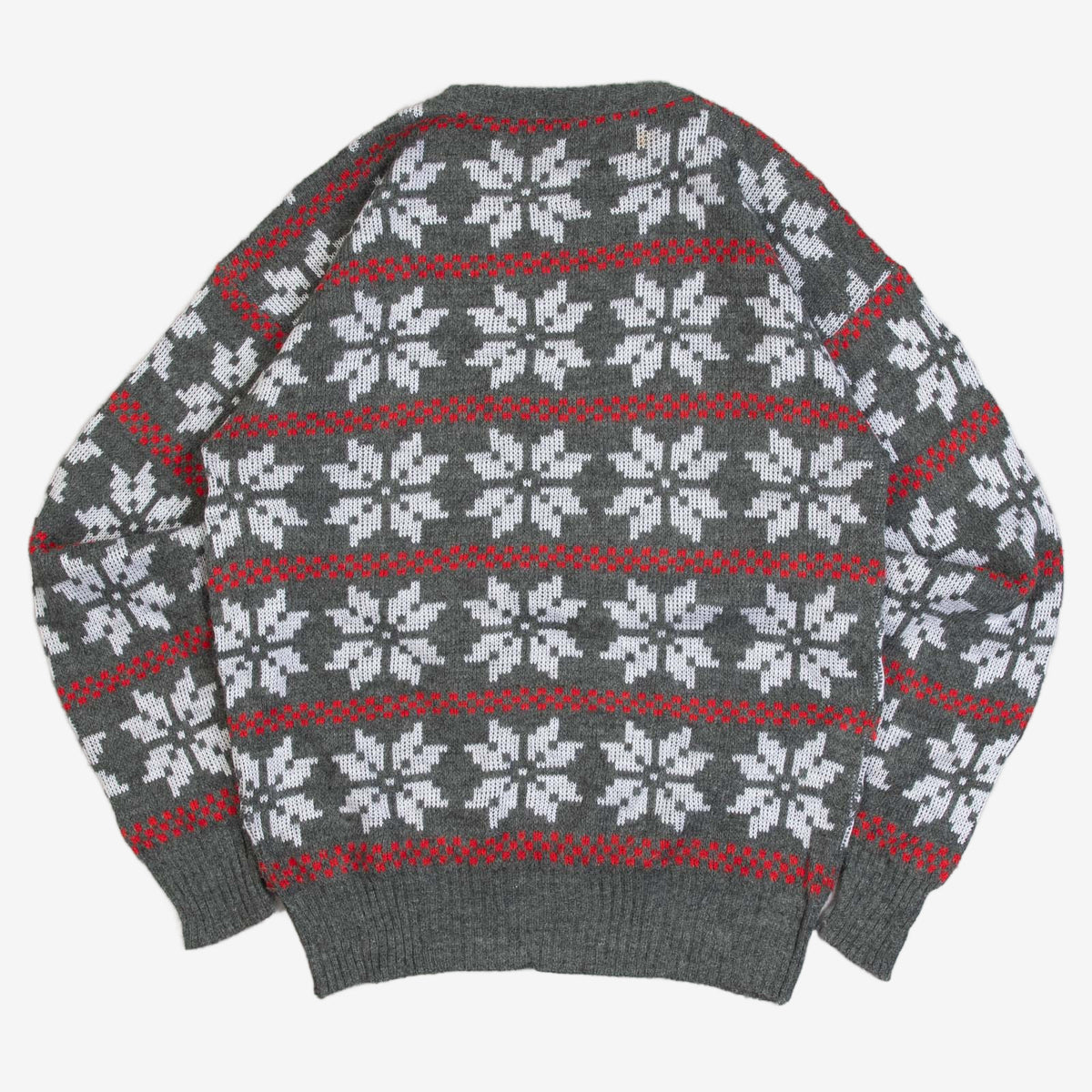 MEN'S VINTAGE 1990S PATTERNED KNITTED JUMPER - MEDIUM
