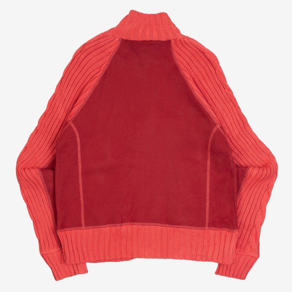 WOMEN'S VINTAGE 1990S COLUMBIA FULL ZIP MOCK NECK KNITTED CARDIGAN - LARGE