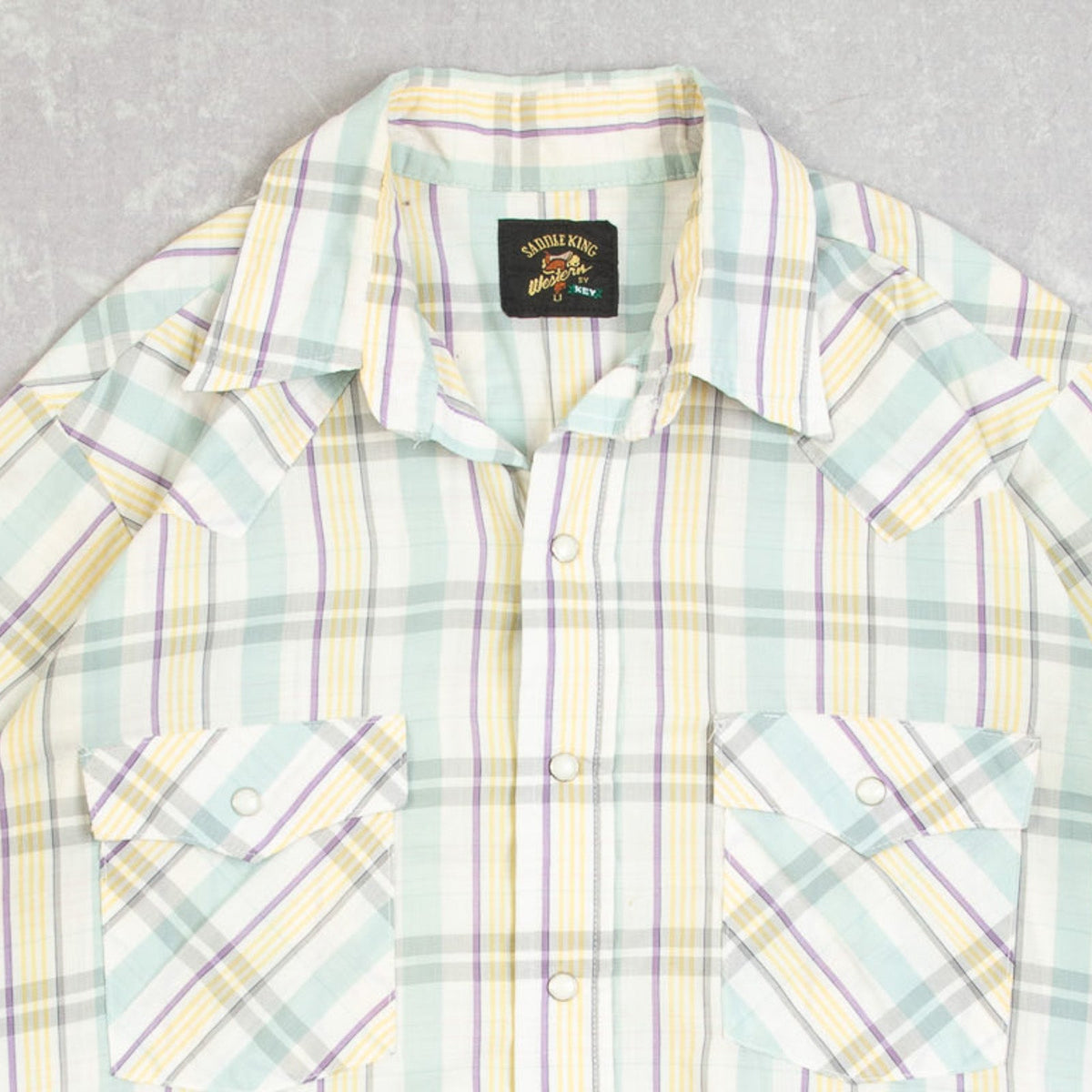MEN'S VINTAGE 1990S CHECKED WESTERN SHIRT - LARGE