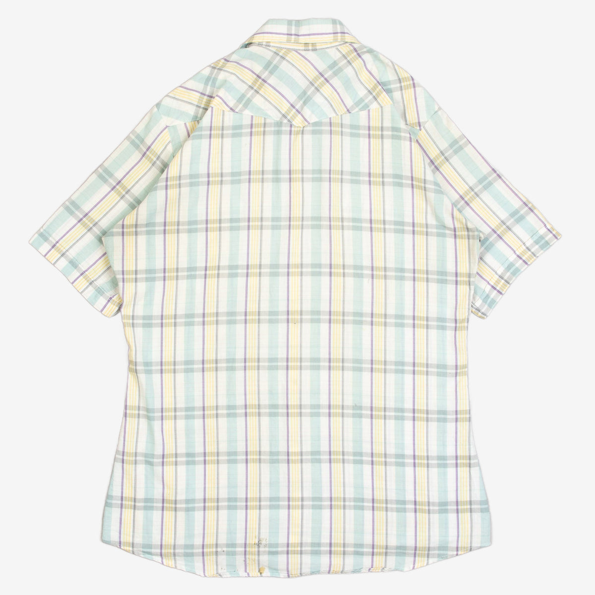 MEN'S VINTAGE 1990S CHECKED WESTERN SHIRT - LARGE