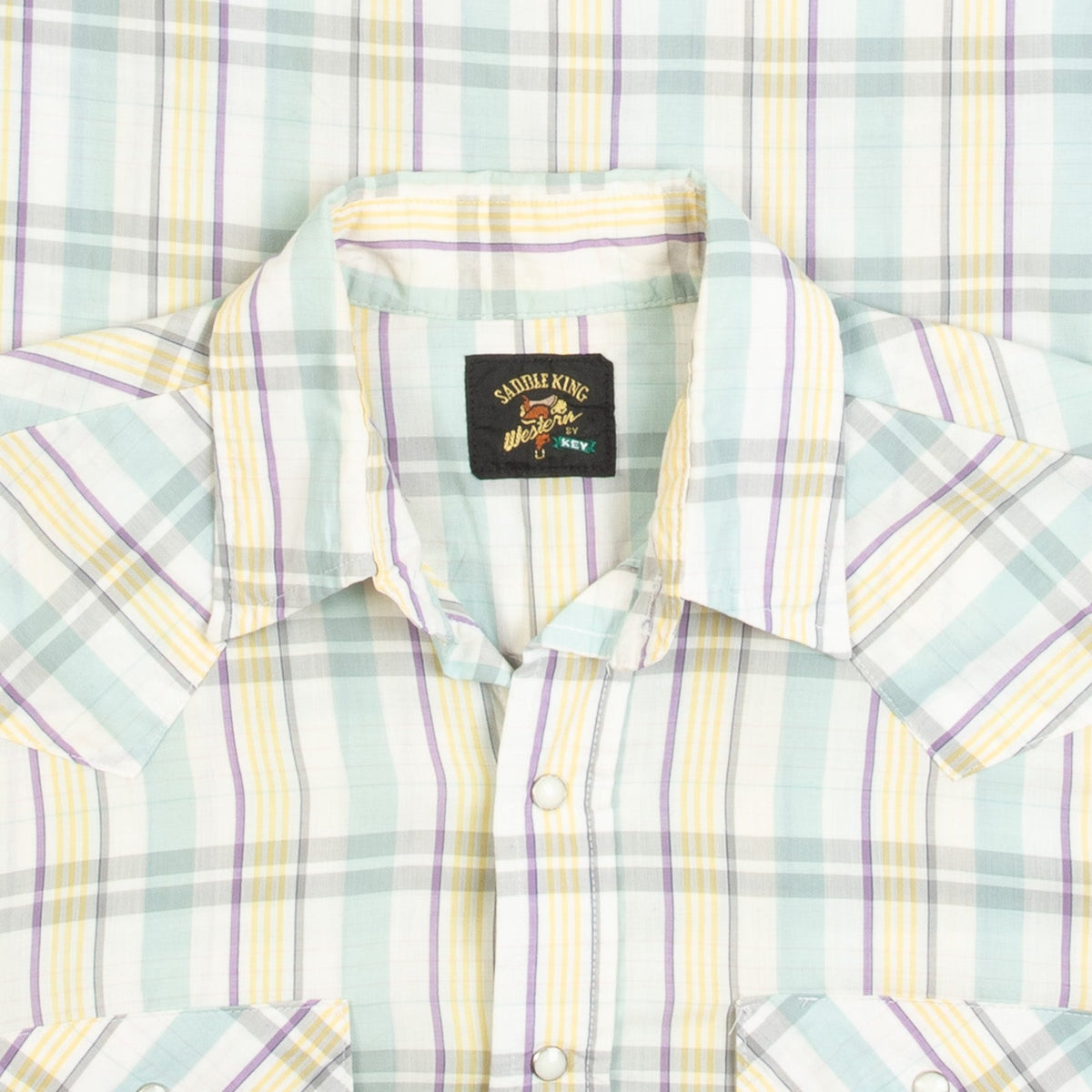MEN'S VINTAGE 1990S CHECKED WESTERN SHIRT - LARGE
