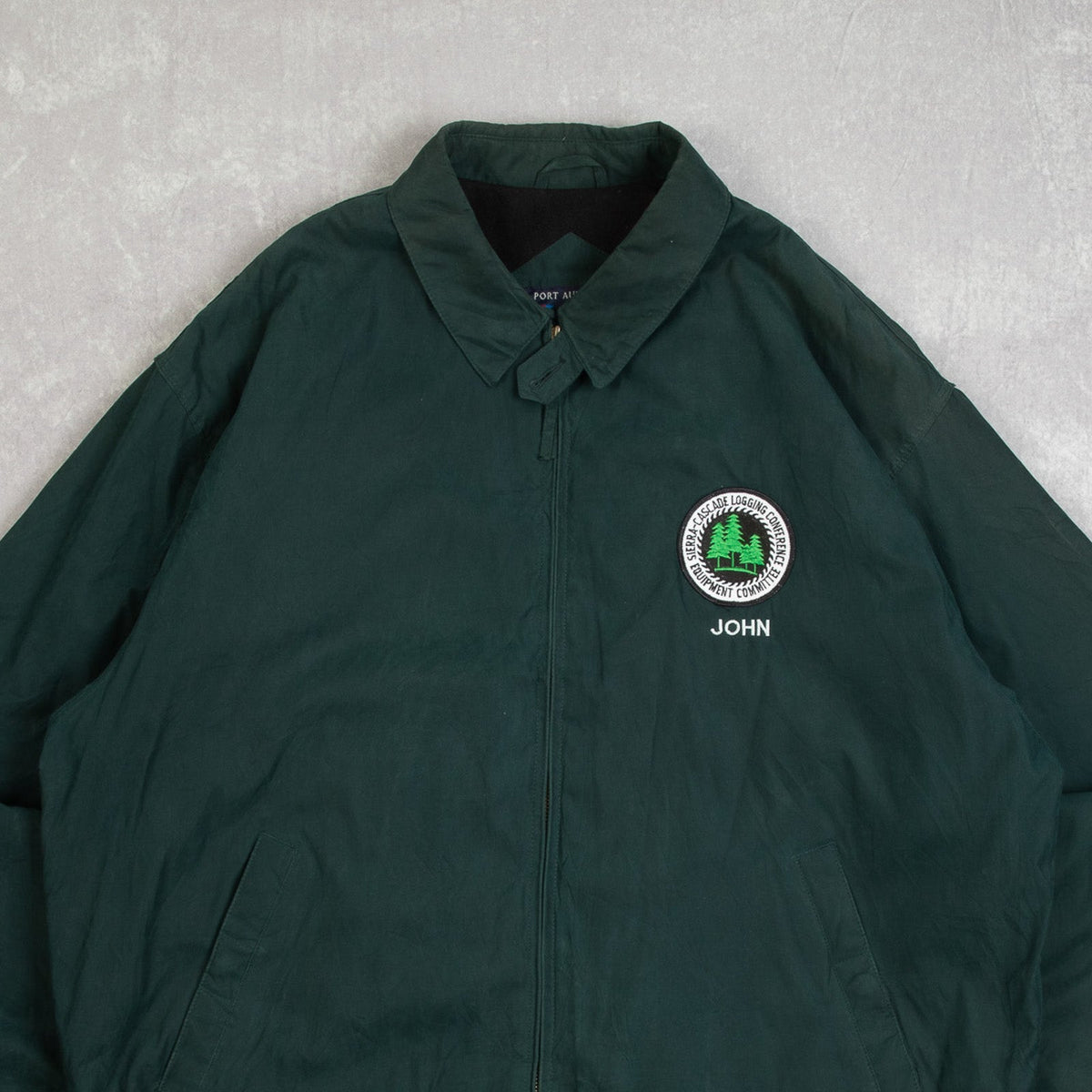 MEN'S VINTAGE 1990S LOGGING HARRINGTON JACKET - LARGE