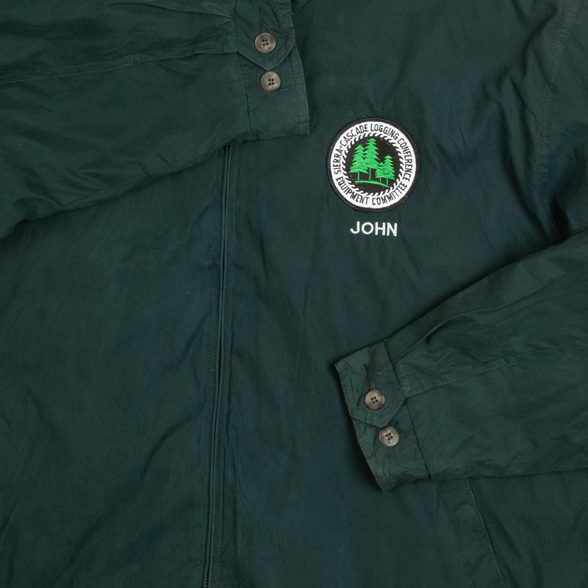 MEN'S VINTAGE 1990S LOGGING HARRINGTON JACKET - LARGE
