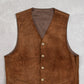 MEN'S VINTAGE 1990S SUEDE LEATHER VEST JACKET - MEDIUM