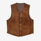 MEN'S VINTAGE 1990S SUEDE LEATHER VEST JACKET - MEDIUM