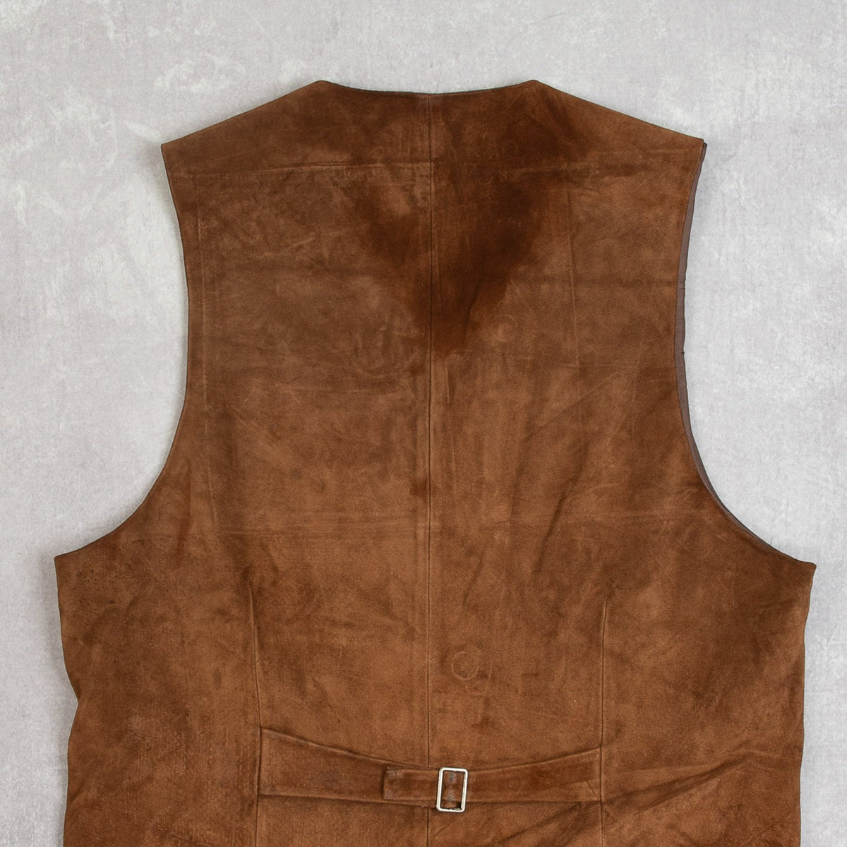 MEN'S VINTAGE 1990S SUEDE LEATHER VEST JACKET - MEDIUM