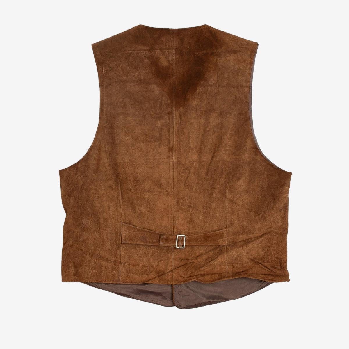 MEN'S VINTAGE 1990S SUEDE LEATHER VEST JACKET - MEDIUM