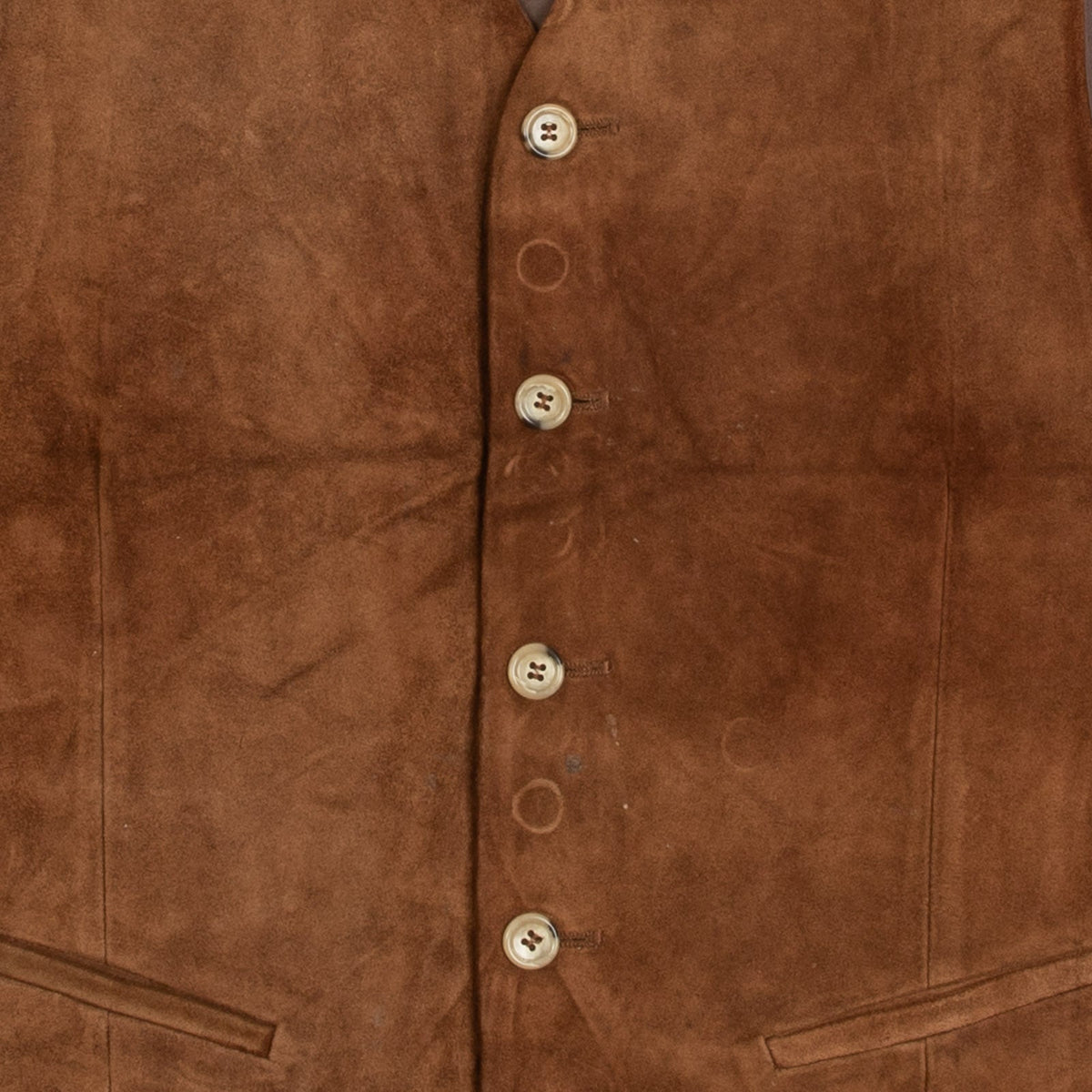 MEN'S VINTAGE 1990S SUEDE LEATHER VEST JACKET - MEDIUM