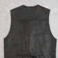 MEN'S VINTAGE 1990S LEATHER VEST JACKET - SMALL