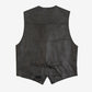 MEN'S VINTAGE 1990S LEATHER VEST JACKET - SMALL