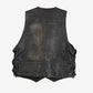 MEN'S VINTAGE 1990S LEATHER VEST JACKET - X-LARGE