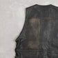 MEN'S VINTAGE 1990S LEATHER VEST JACKET - X-LARGE