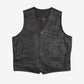 MEN'S VINTAGE 1990S LEATHER VEST JACKET - X-LARGE
