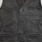 MEN'S VINTAGE 1990S LEATHER VEST JACKET - X-LARGE