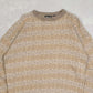 MEN'S VINTAGE 1990S PATTERNED KNITTED JUMPER - LARGE
