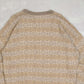 MEN'S VINTAGE 1990S PATTERNED KNITTED JUMPER - LARGE