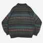 MEN'S VINTAGE 1990S PATTERNED KNITTED POLO JUMPER - LARGE