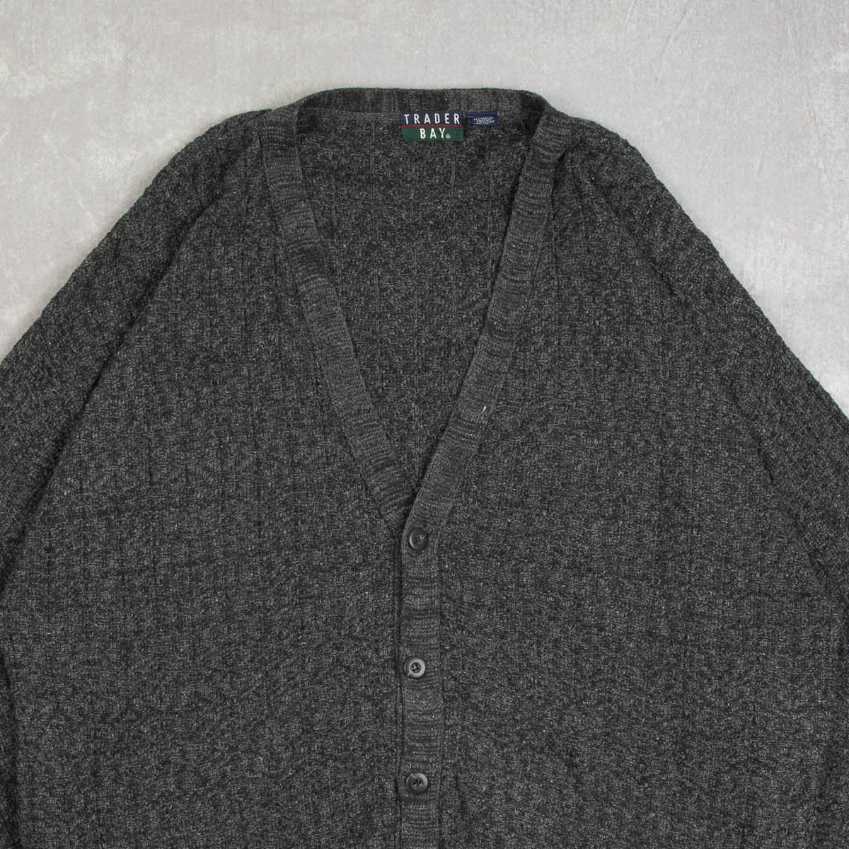 MEN'S VINTAGE 1990S STRUCTURED KNITTED CARDIGAN - X-LARGE