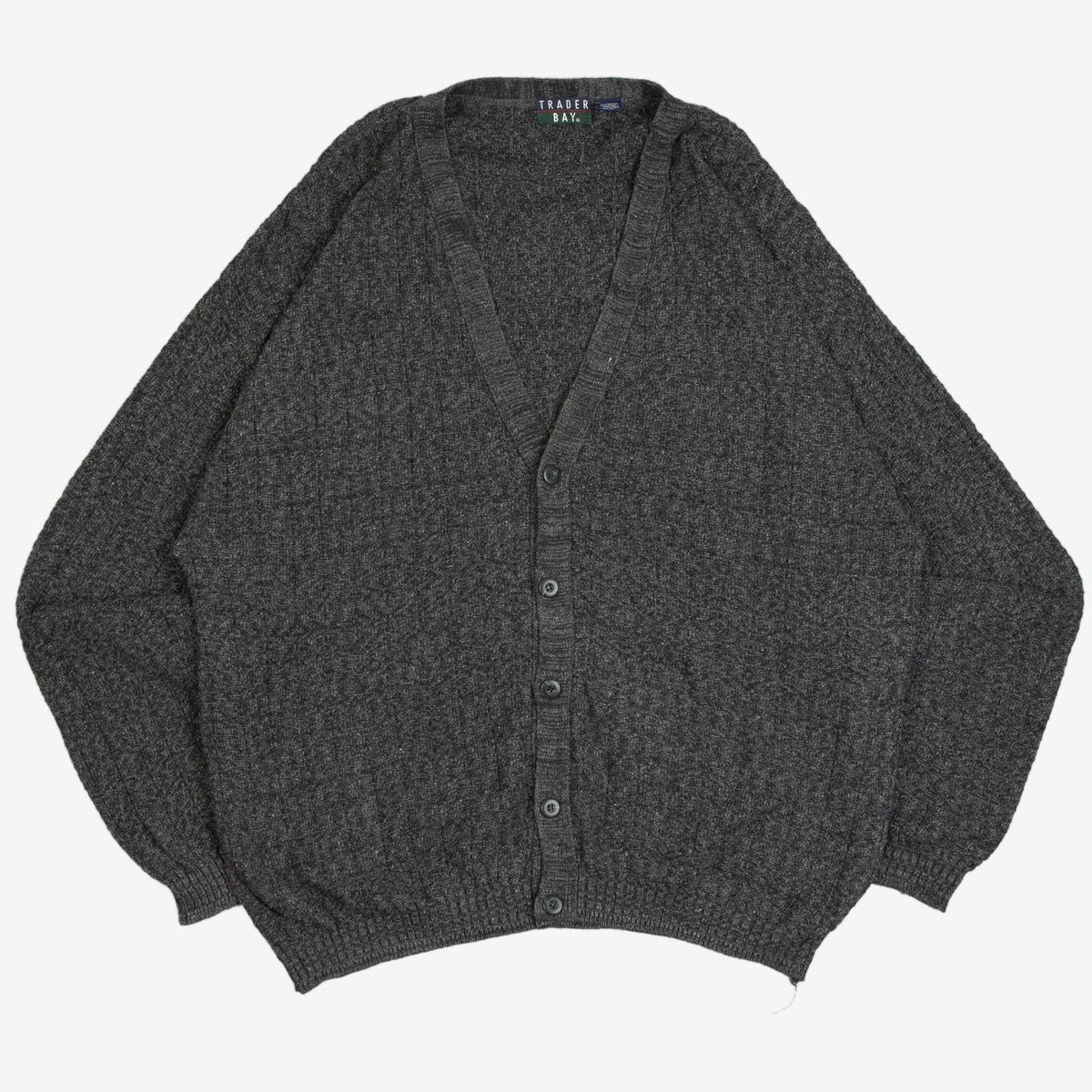 MEN'S VINTAGE 1990S STRUCTURED KNITTED CARDIGAN - X-LARGE