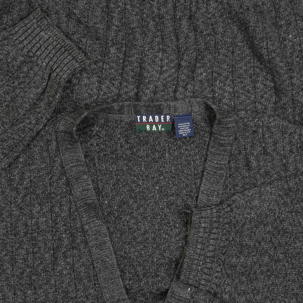 MEN'S VINTAGE 1990S STRUCTURED KNITTED CARDIGAN - X-LARGE