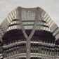MEN'S VINTAGE 1990S STRUCTURED CHECKED KNITTED CARDIGAN - X-LARGE